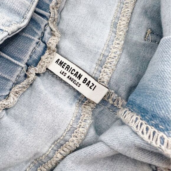 American Bazi High Waisted Paperbag Denim Shorts M - Picture 6 of 11